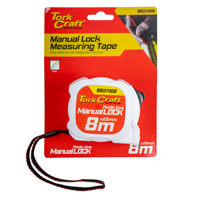 (image for) Measuring Tape M/lock 8m X 25mm Plastic Casing