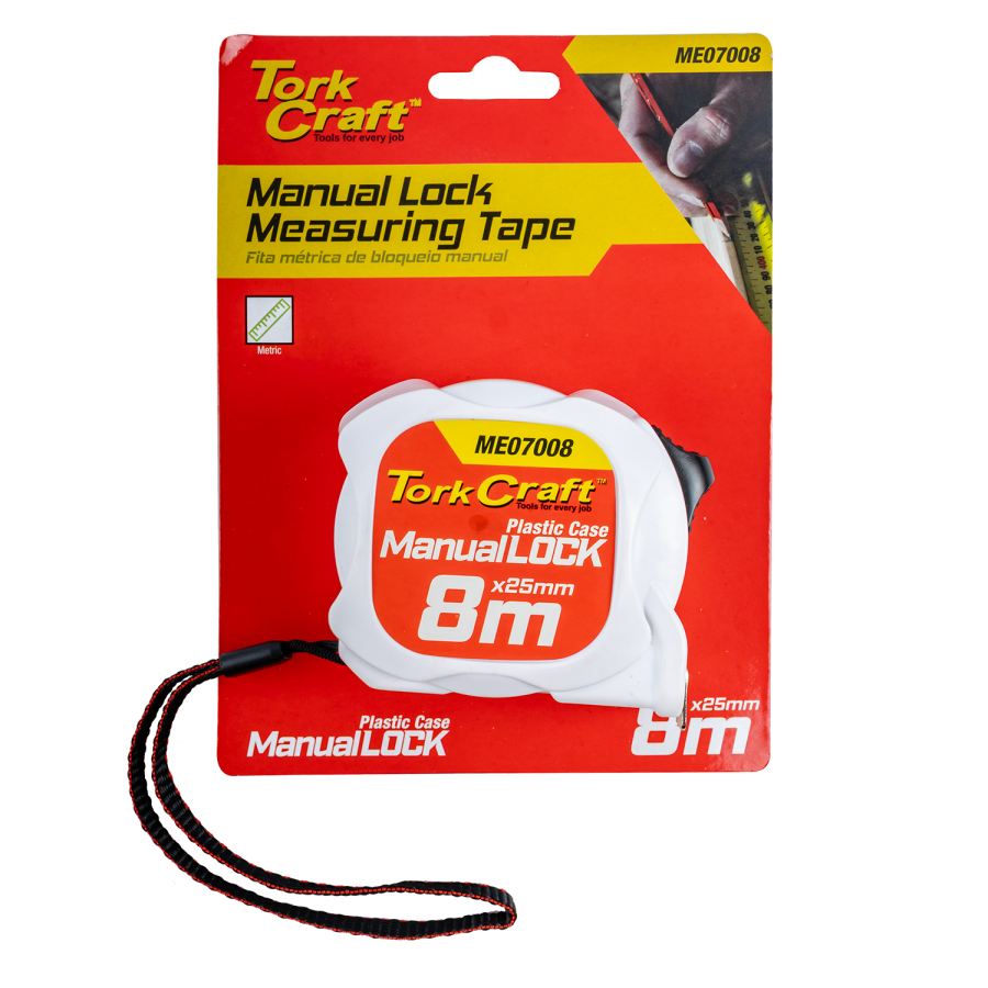 (image for) Measuring Tape M/lock 8m X 25mm Plastic Casing