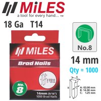 (image for) Galv Brad Nail T14 18g 14mm X 1000pcs Miles No8