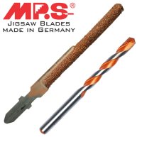 Jigsaw Blade Univ. Set Carbide Rasp 6mm 100/75 + Drill Bit 6x60x100mm (image for) Jigsaw Blade Univ. Set Carbide Rasp 6mm 100/75 + Drill Bit 6x60x100mm