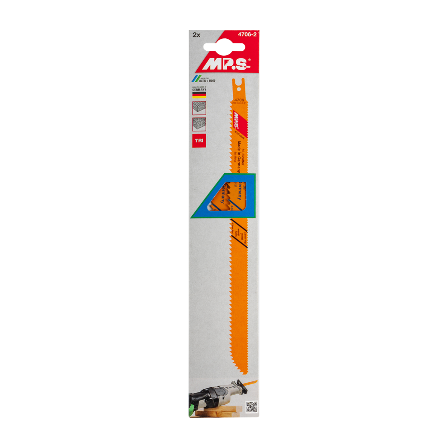 (image for) Sabre Saw Metal&wood Extra-long 250mm Multicutter U-shank 6&10tpi 2/pk