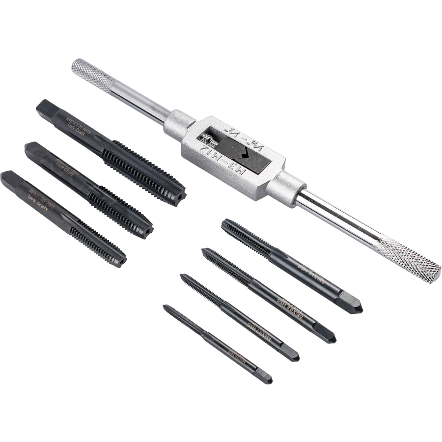 (image for) Hss Taps M3 - M12 & Tap Wrench 8pc Carded Set Mm