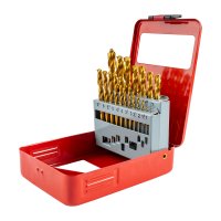 (image for) Drill Bit Set 19pce Tin. Coated Metal Case