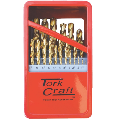 (image for) Drill Bit Set 25pce Tin. Coated Metal Case