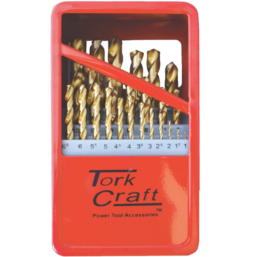(image for) Drill Bit Set 25pce Tin. Coated Metal Case
