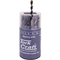 Drill Bit 18 Set Combo Wood + Masonry + Hss In Plastic Container (image for) Drill Bit 18 Set Combo Wood + Masonry + Hss In Plastic Container