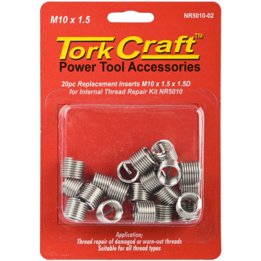 (image for) Tork Craft Replacement Inserts M10 X 1.5 X 15mm 1.5D 20pc for NR5010