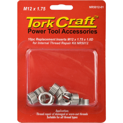 (image for) Tork Craft NR5012-01 Replacement Inserts M12 X 1.75 X 12mm 1D 10pc