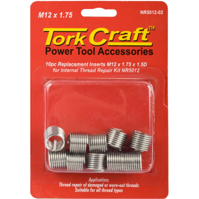 (image for) Tork Craft NR5012-02 Replacement Inserts M12 X 1.75 X 18mm 1.5D 10pc
