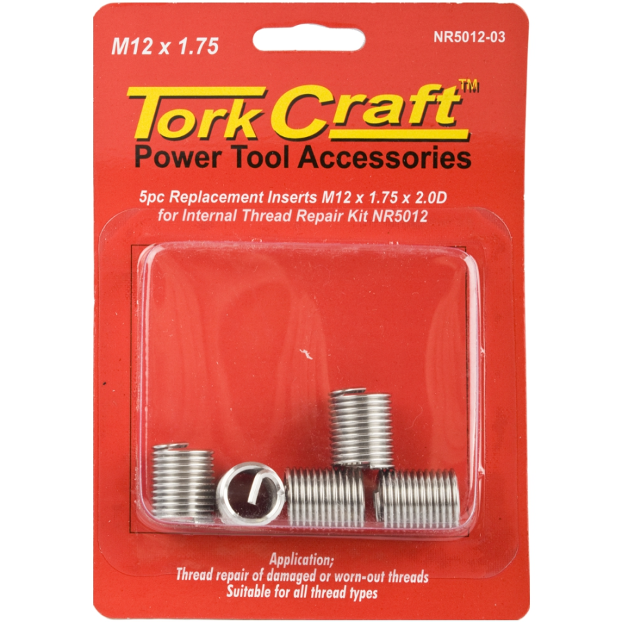 (image for) Tork Craft NR5012-03 Replacement Inserts M12 X 1.75 X 24mm 2D 5pc