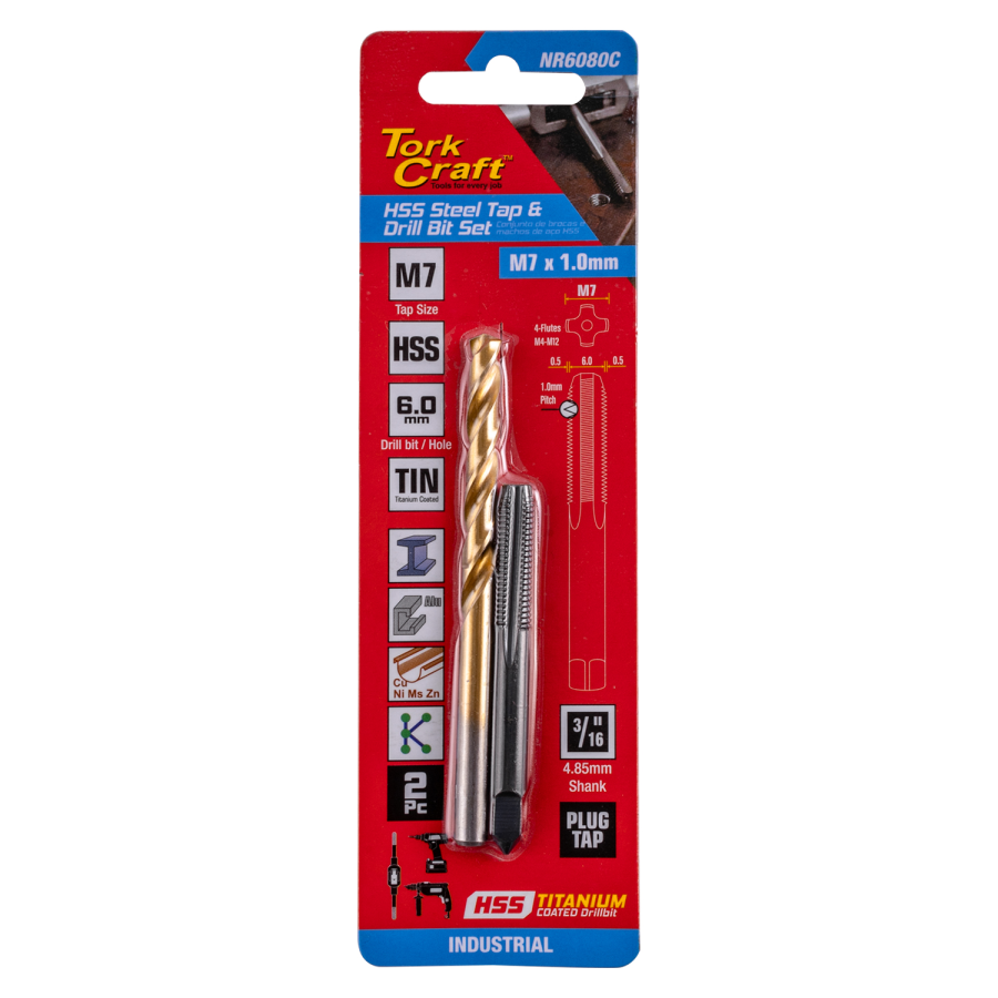 (image for) Tap Hss 7x1.0 & Drill 6.0mm 2pc Set
