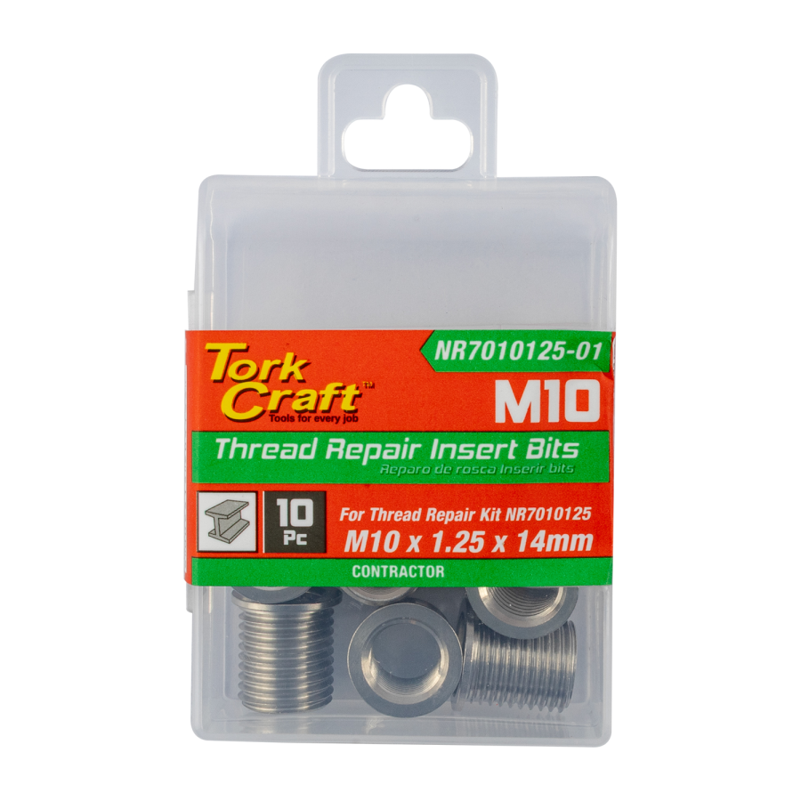 (image for) Repl. Insert 10pc M10 X 1.25 X 14mm S/steel For Nr7010125