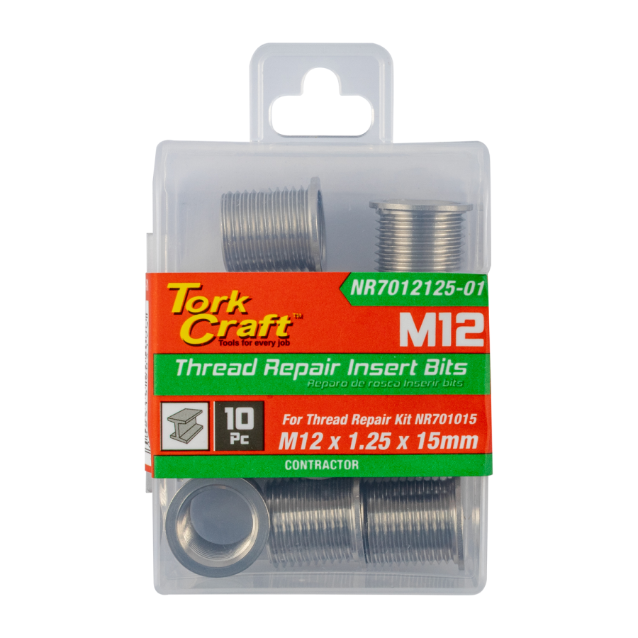 (image for) Repl. Insert 10pc M12 X 1.25 X 15mm S/steel For Nr7012125