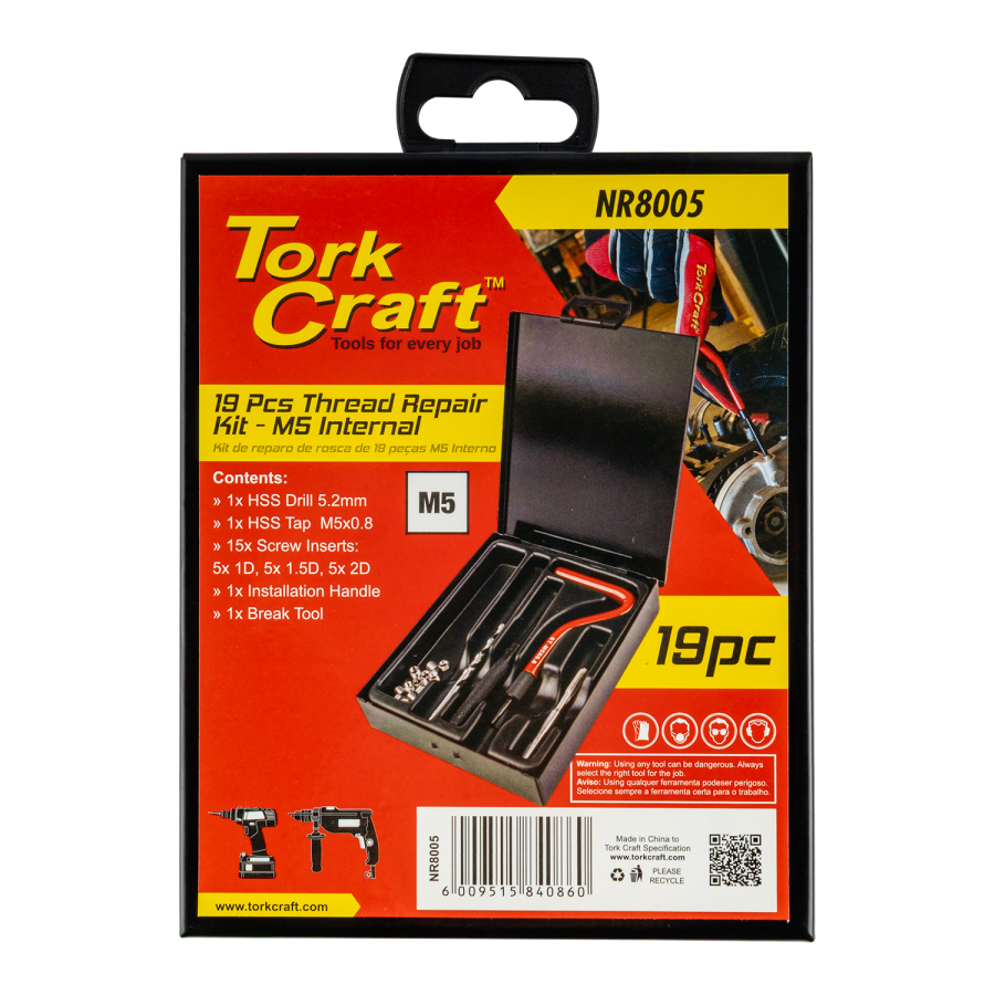 (image for) Thread Repair Kit 19pc M5 X 0.8mm Internal (metal Box)