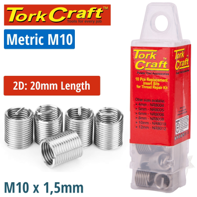 (image for) Thread Repair Kit M10 X 2d Replacement Inserts 5pce