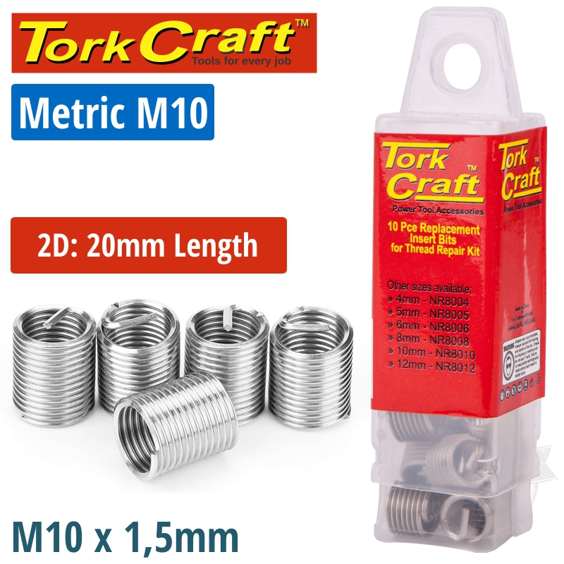 (image for) Thread Repair Kit M10 X 2d Replacement Inserts 5pce