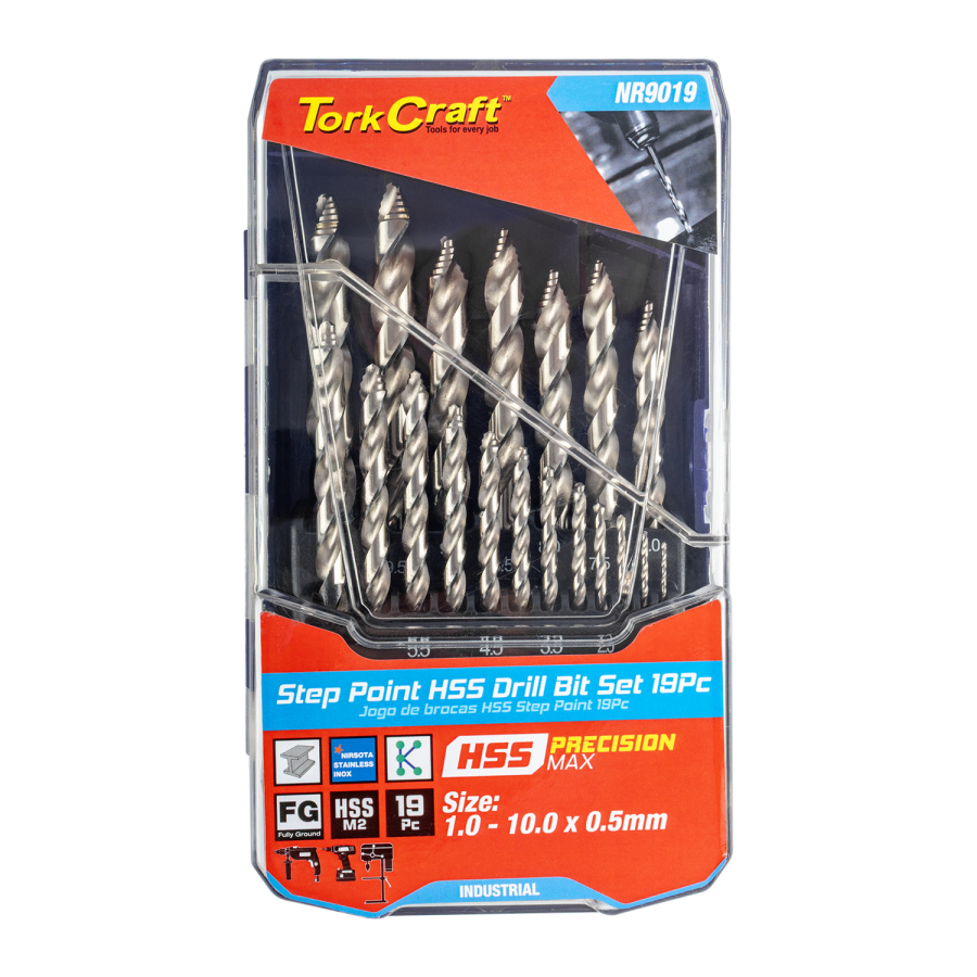 (image for) Precision-max Step Point 19pce Drill Set 1-10mm X 0.5mm