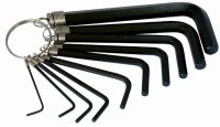 (image for) 10pc Hex Allen Key Set On Key Ring Sizes- 1.5,2,2.5,3,4,5,5.5,6,8,10mm