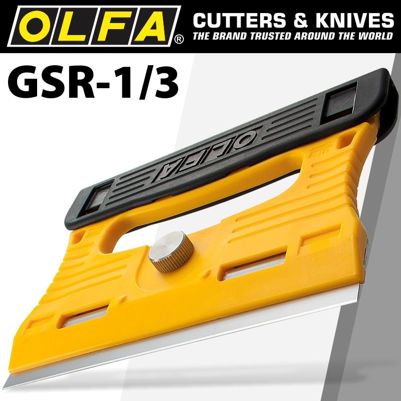 (image for) Olfa Professional Glass Scraper S/steel Blade 120mmx18mm Inc 4 Blades
