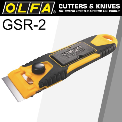(image for) Olfa Compact Slim Glass Scraper S/steel Blade 40mmx18mm Inc 6 Blades