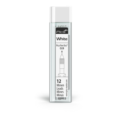 (image for) Pica Fine Dry 0.9mm Lead 12pc Refill Set White