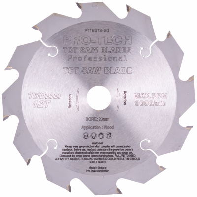 (image for) Saw Blade Tct 160x2.2x20x12t Wood Prof. Pro-tech Fes. Ts55 Pw12