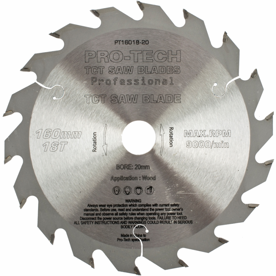 (image for) Saw Blade Tct 160x2.2x20x18t Wood Prof. Pro-tech Fes. Ts55 Pw1