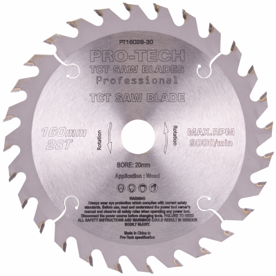 (image for) Saw Blade Tct 160x2.2x20x28t Wood Prof. Pro-tech Fes. Ts55 W28
