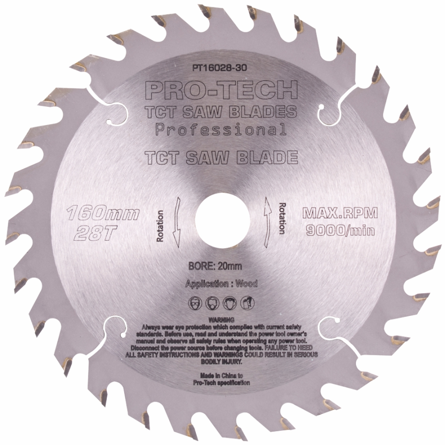(image for) Saw Blade Tct 160x2.2x20x28t Wood Prof. Pro-tech Fes. Ts55 W28