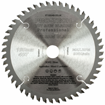 (image for) Saw Blade Tct 160x2.2x20x48t Wood Prof. Pro-tech Fes. Ts55 Pw1