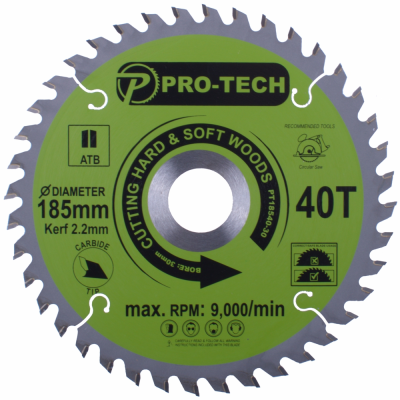(image for) Saw Blade Tct 185 X 2.2 X 30 X 40t Wood Prof.