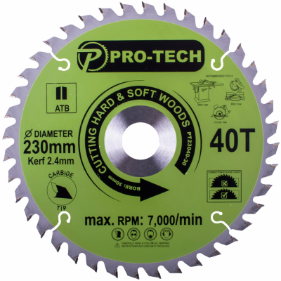(image for) Saw Blade Tct 230 X 2.4 X 30 X 40t Wood Prof.