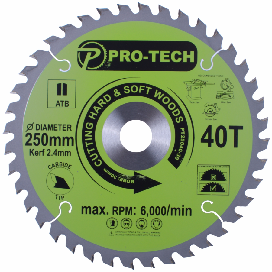 (image for) Saw Blade Tct 250 X 2.4 X 30 X 40t Wood Prof.