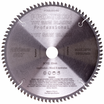 (image for) Saw Blade Tct 260x2.5x30x80t Wood Prof. Pro-tech Fes. Kapex