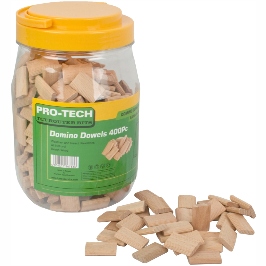 (image for) Domino Tenon 5.5 X 28.5mm 400pc Jar Beech Wood