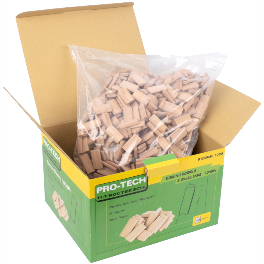 (image for) Domino Tenon 6x40mm 1000pc Box Beech Wood