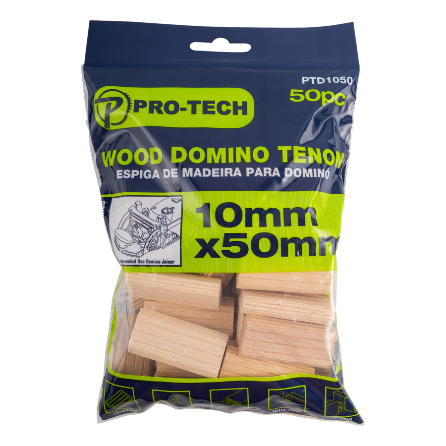 (image for) Domino Tenon 10x50mm 50pc Pack Beech Wood