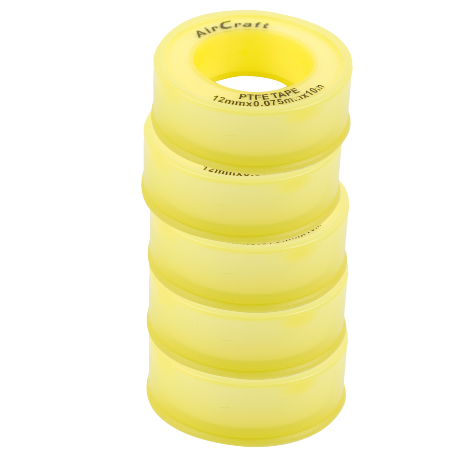 (image for) Ptfe Tape 12mmx0.075mmx10m X 5 Rolls Pack