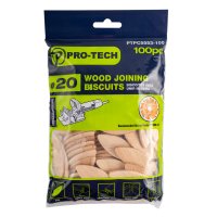 Pro-tech Biscuit Joining #20 100/pack (image for) Pro-tech Biscuit Joining #20 100/pack