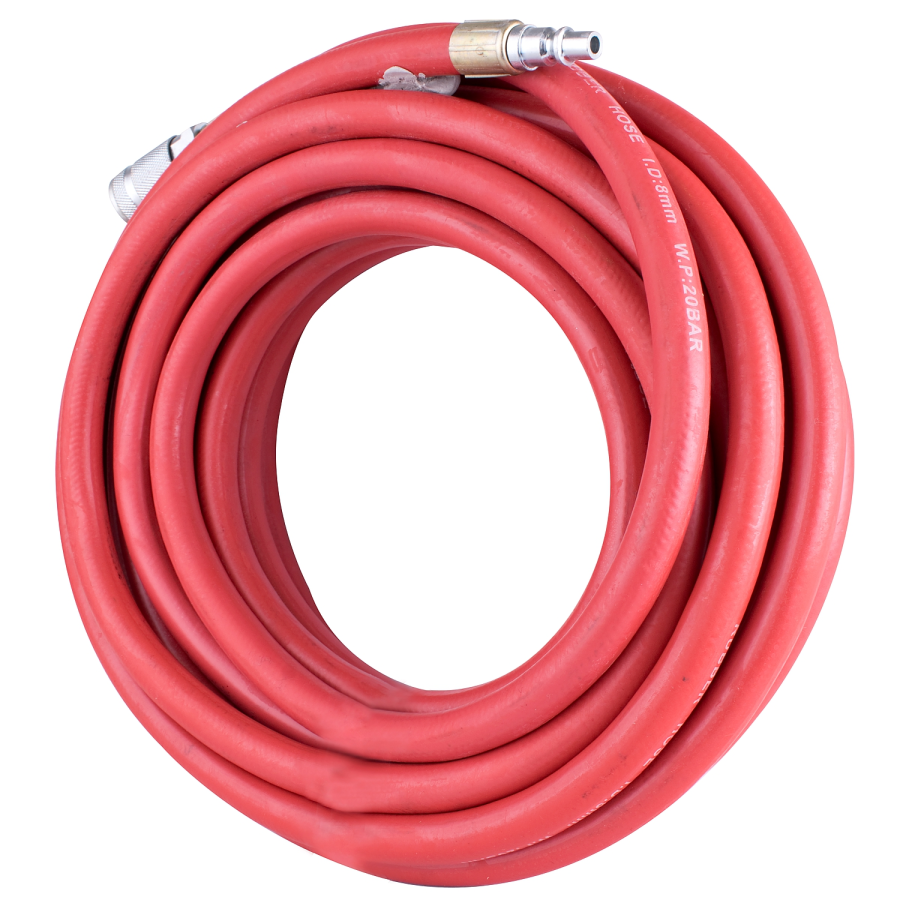 (image for) Rubber Hose Kit 8mmx10m Red W/aro Coupler