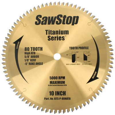 (image for) Tct Saw Blade 254mm X 80t X 16mm Cross Cut Titanium Series