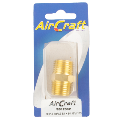 (image for) Nipple Brass 1/4x1/4 M/m 1pc Pack