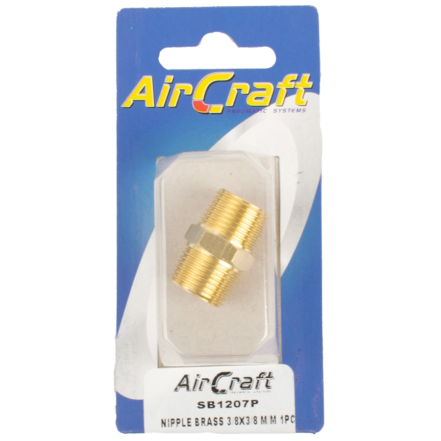 (image for) Nipple Brass 3/8x3/8 M/m 1pc Pack