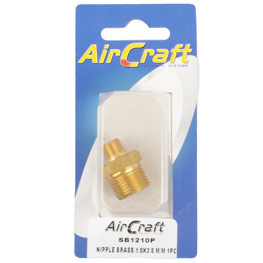 (image for) Nipple Brass 1/8x3/8 M/m 1pc Pack