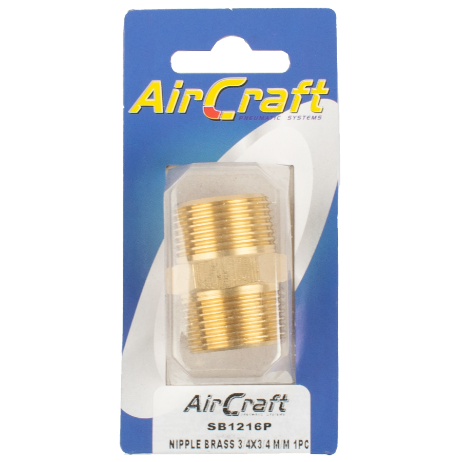 (image for) Nipple Brass 3/4x3/4 M/m 1pc Pack