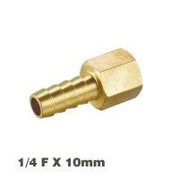 (image for) Hose Tail Connector Brass 1/4f X 10mm