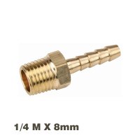 (image for) Hose Tail Connector Brass 1/4m X 8mm