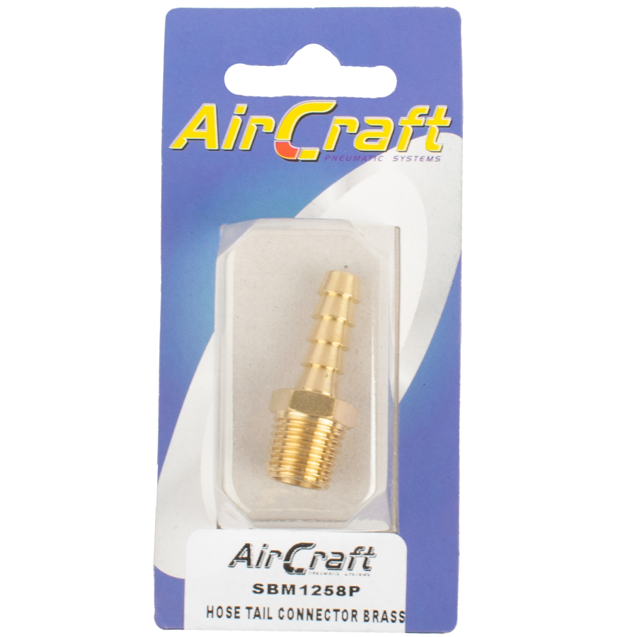 (image for) Hose Tail Connector Brass 1/4m X 8mm 1pc Pack