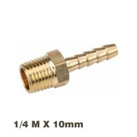 (image for) Hose Tail Connector Brass 1/4m X 10mm
