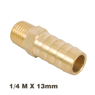 (image for) Hose Tail Connector Brass 1/4m X 13mm